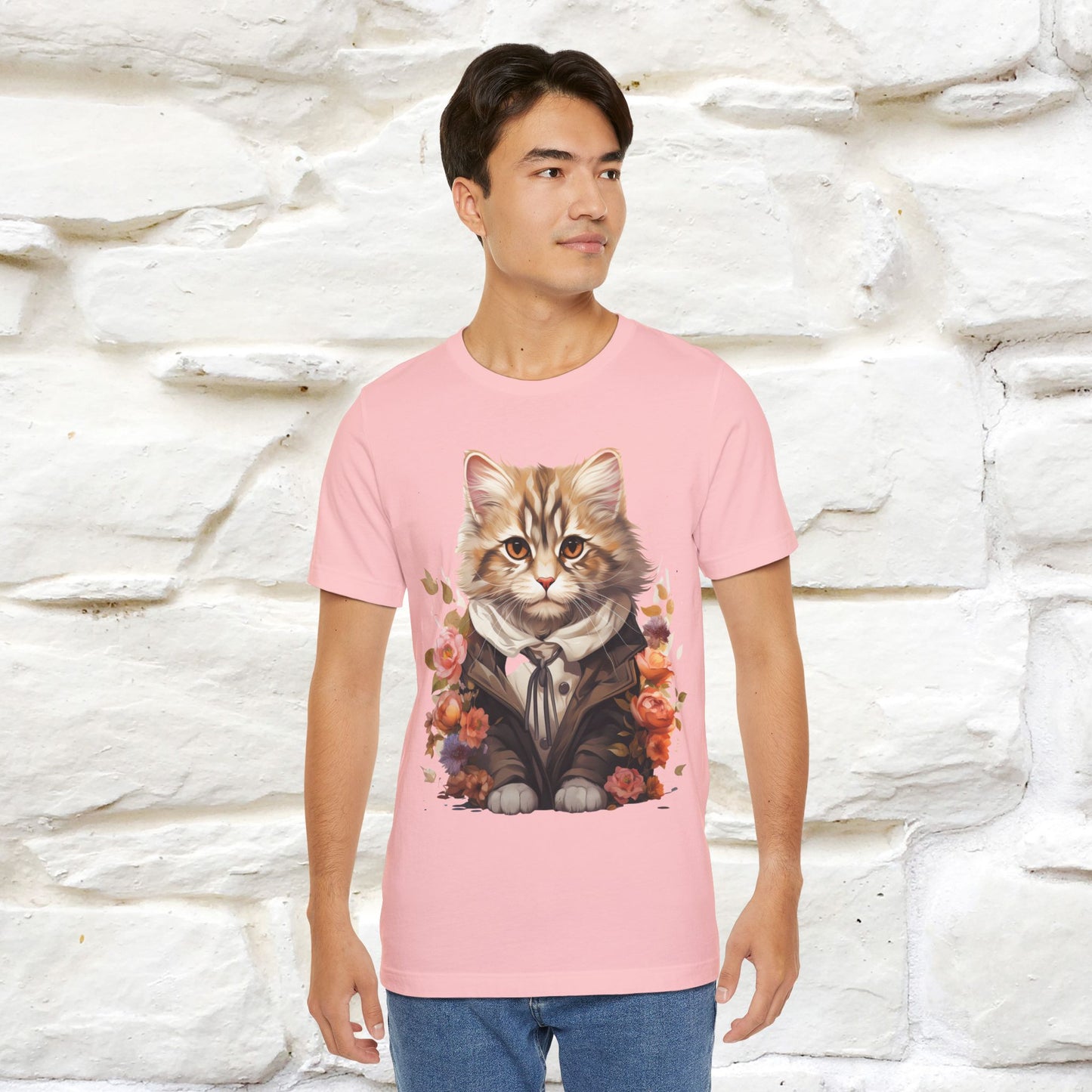 "Mr. Meow" Elegante T-shirt con gatto per uomo e donna | 100% cotone*