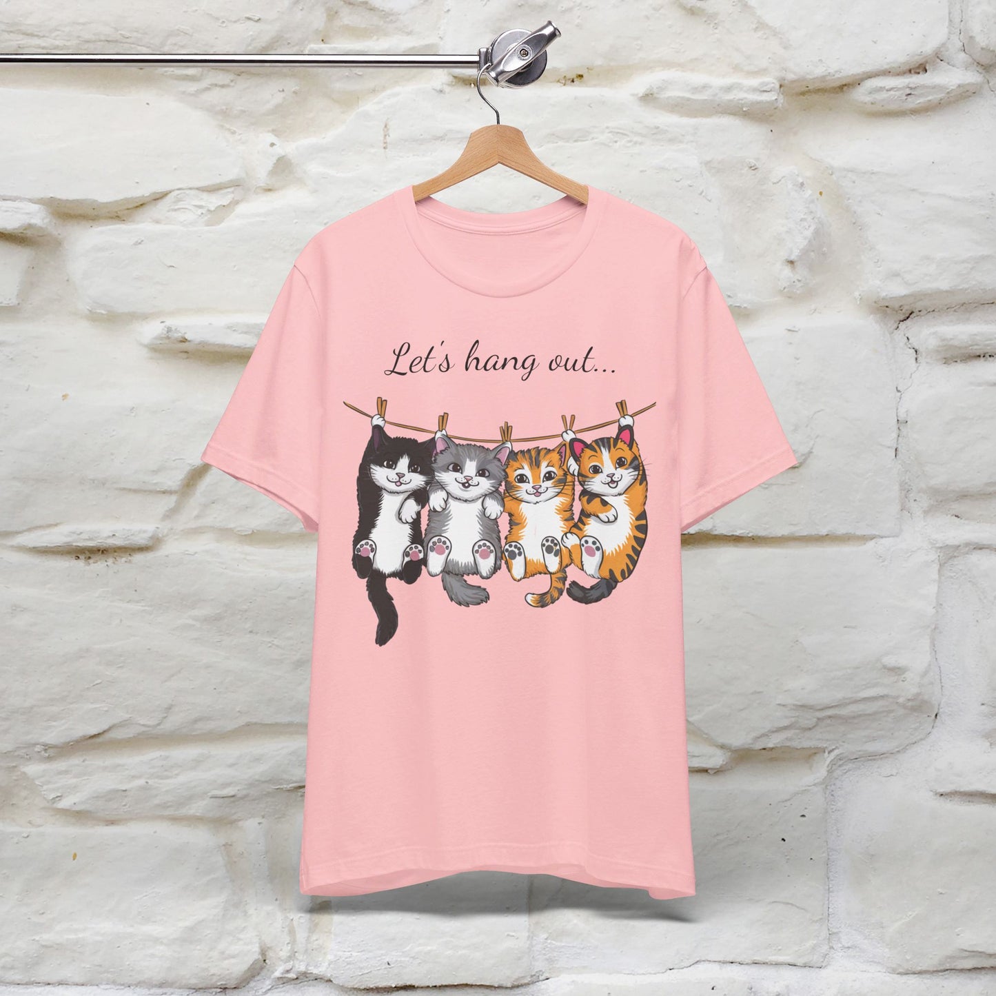 ''Let's Hang Out'' Cat T-shirt for Women 100% Cotton* - Nunu&Miao Studio