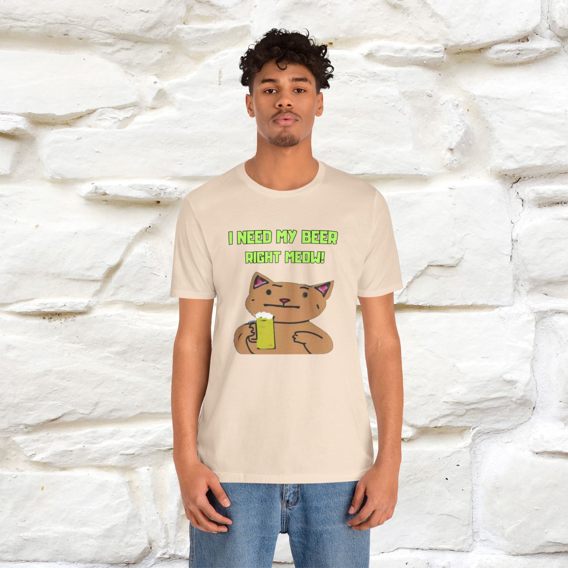 "I Need My Beer Right Meow!" Cat  T-shirt |Nunu&Miao Studio - Nunu&Miao Studio