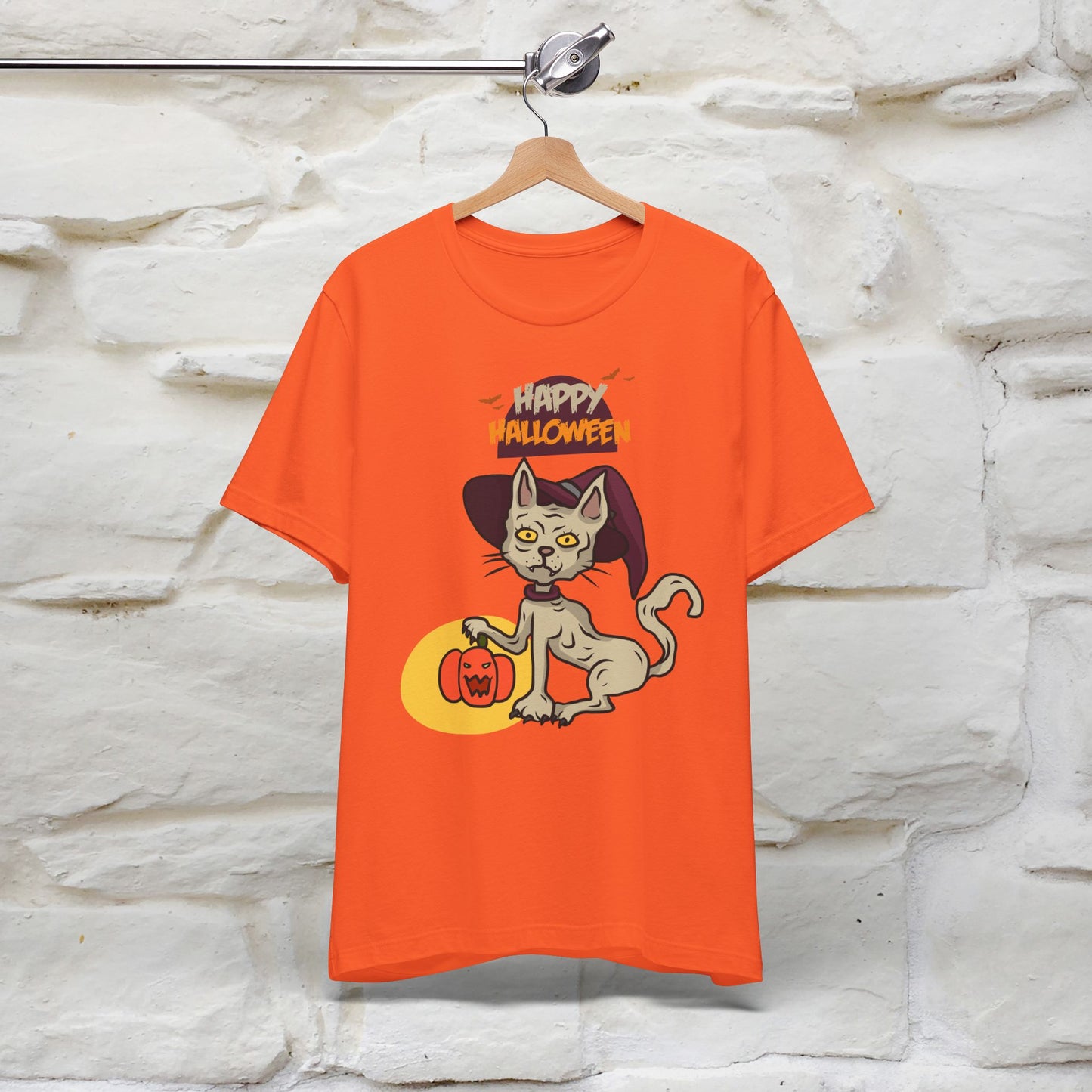 ''Happy Halloween Cat Witch '' Unisex T-shirt 100% Cotton*