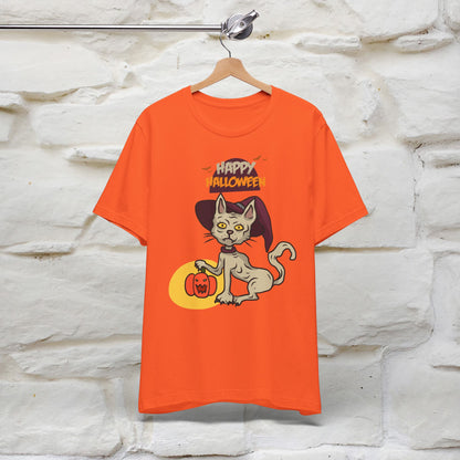 ''Happy Halloween Cat Witch '' Unisex T-shirt 100% Cotton*