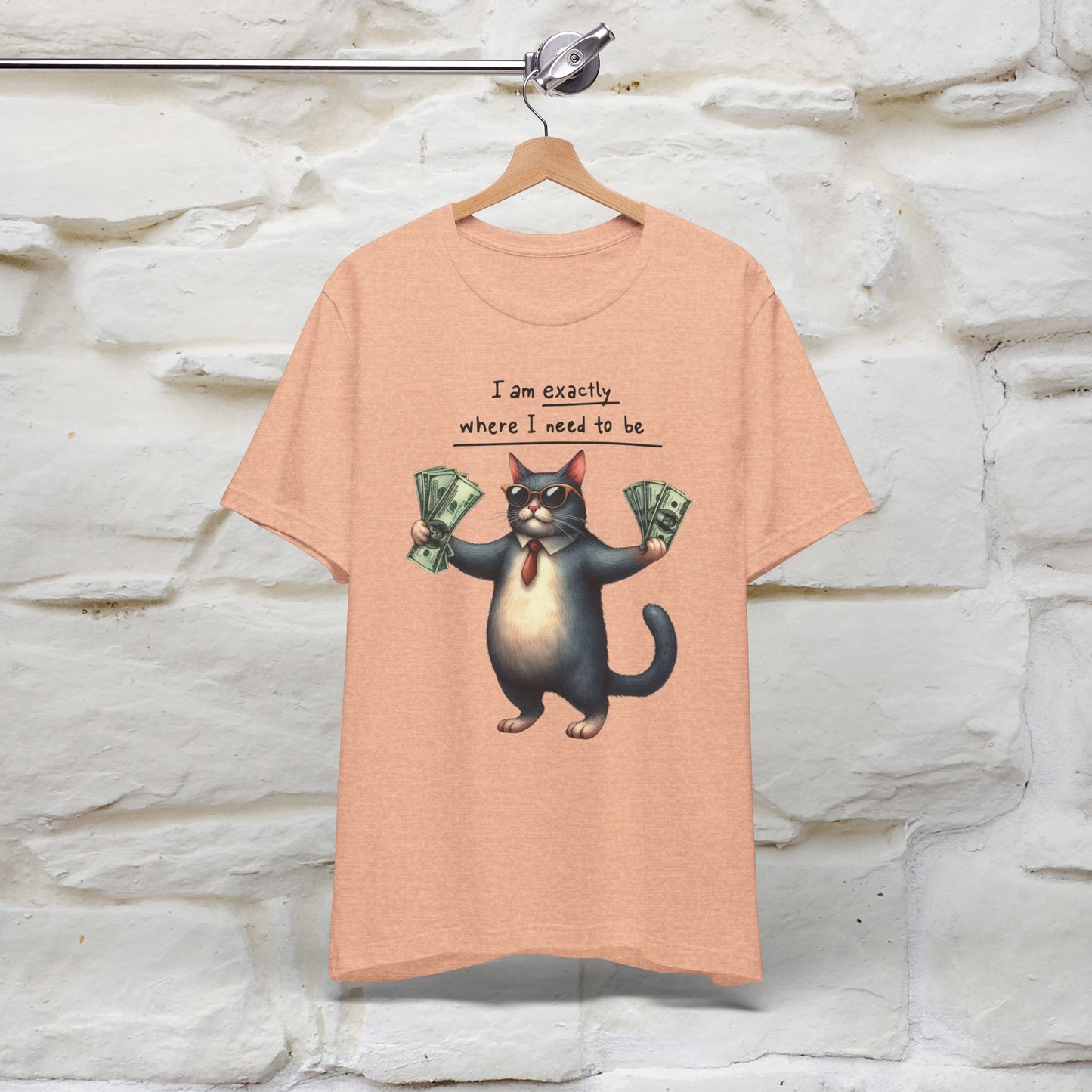 I Am Exactly Where I Need to Be Cat T-Shirt for Men & Women | 100% Cotton* Mindful Tee