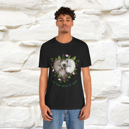 "All You Need Is Love" Cat T-Shirt | 100% Cotton* | Adorable Cat Apparel for Men & Women