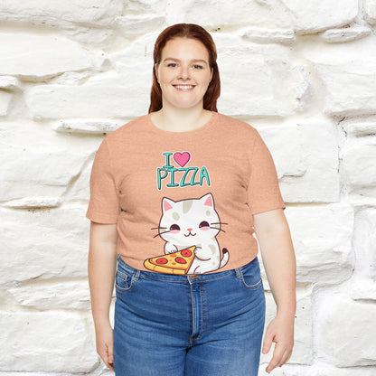 "I Love Pizza" Cat T-shirt for Men & Women | 100% Cotton*