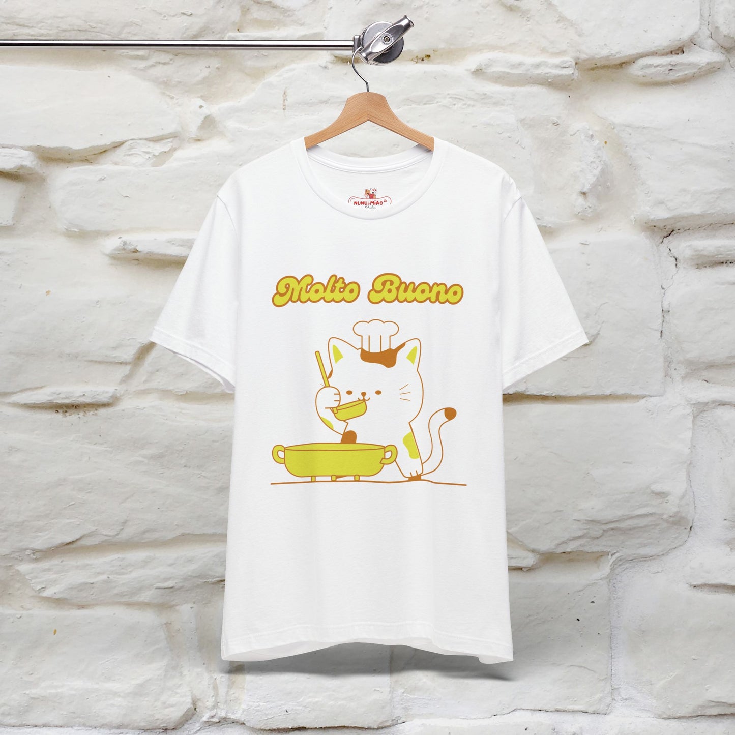 “Molto Buono Cat T-Shirt | Italian-Inspired Cat Shirt for Men & Women | 100% Cotton”