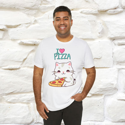 "I Love Pizza" Cat T-shirt for Men & Women | 100% Cotton*