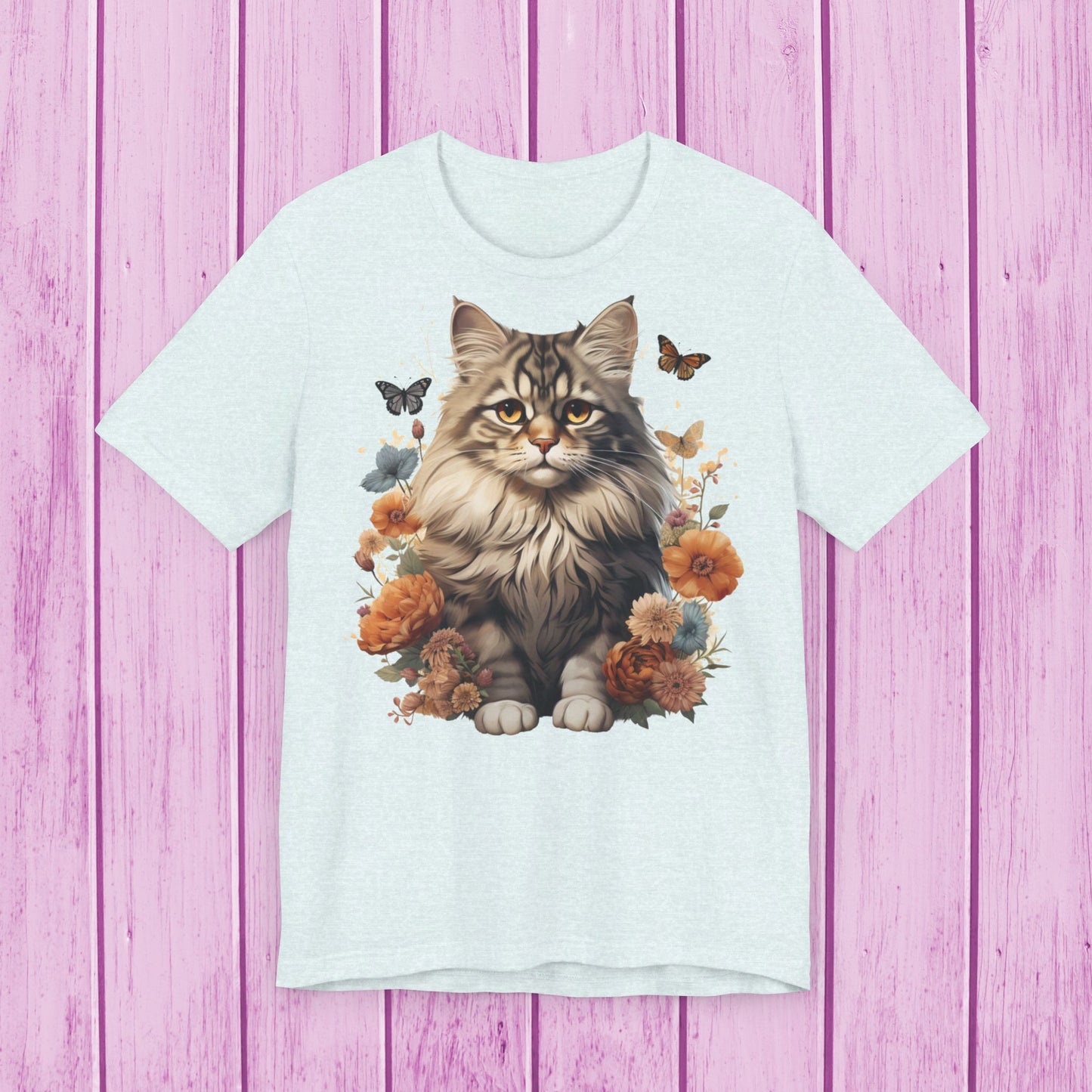 ''Floral Feline Fantasy'' Cat T-shirt for Women 100% Cotton*