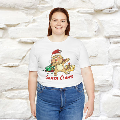 “Funny Santa Claws T-Shirt | Festive Cat Christmas Shirt for Men & Women | 100% Cotton*”