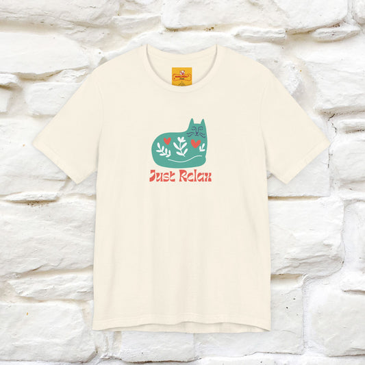 "Just Relax'' Cat T-Shirt Front and Back Design | Nunu&Miao Studio