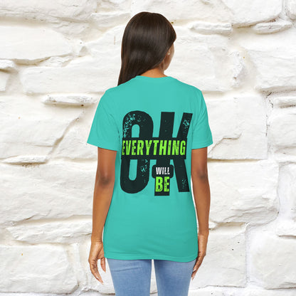 ''Everything Will Be Ok '' Cat T-Shirt Front and Back Design | Nunu&Miao Studio