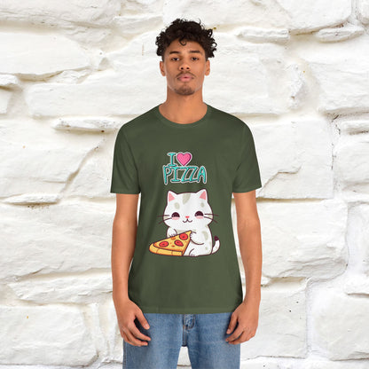 "I Love Pizza" Cat T-shirt for Men & Women | 100% Cotton*