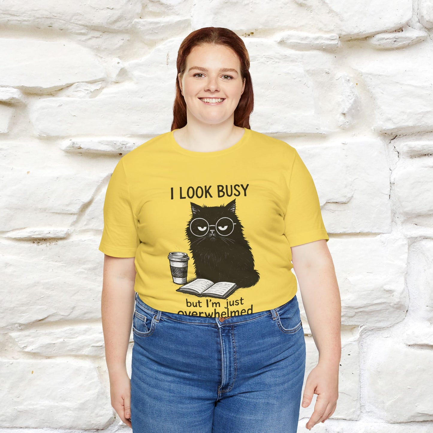 "I Look Busy But I'm Just Overwhelmed" |Cat T-Shirt | Nunu&Miao Studio