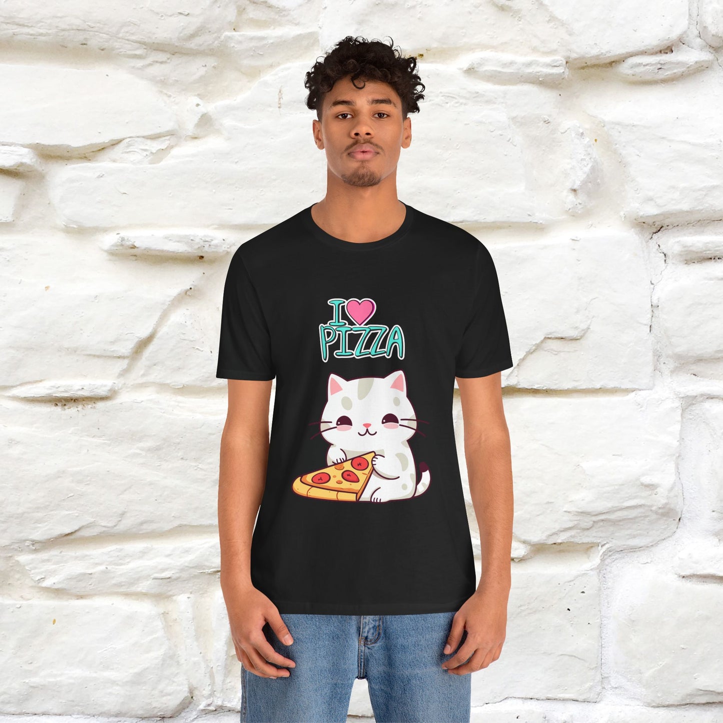 "I Love Pizza" Cat T-shirt for Men & Women | 100% Cotton*