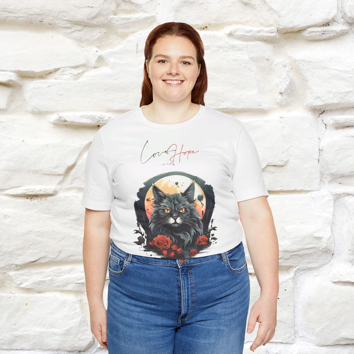 ''Love And Hope'' Cat T-shirt for Women 100% Cotton* - Nunu&Miao Studio