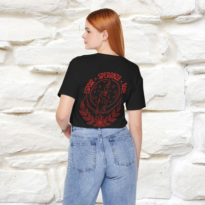 "Espoir Speranza Hope'' Cat T-Shirt Front and Back Design | Nunu&Miao Studio