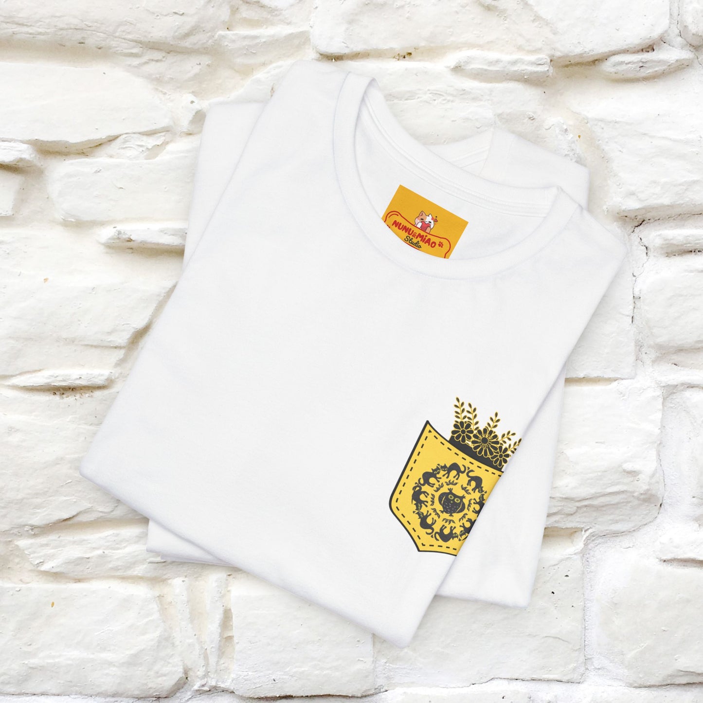 ''Black Cat Circle'' Cat T-Shirt Front and Back Design | Nunu&Miao Studio