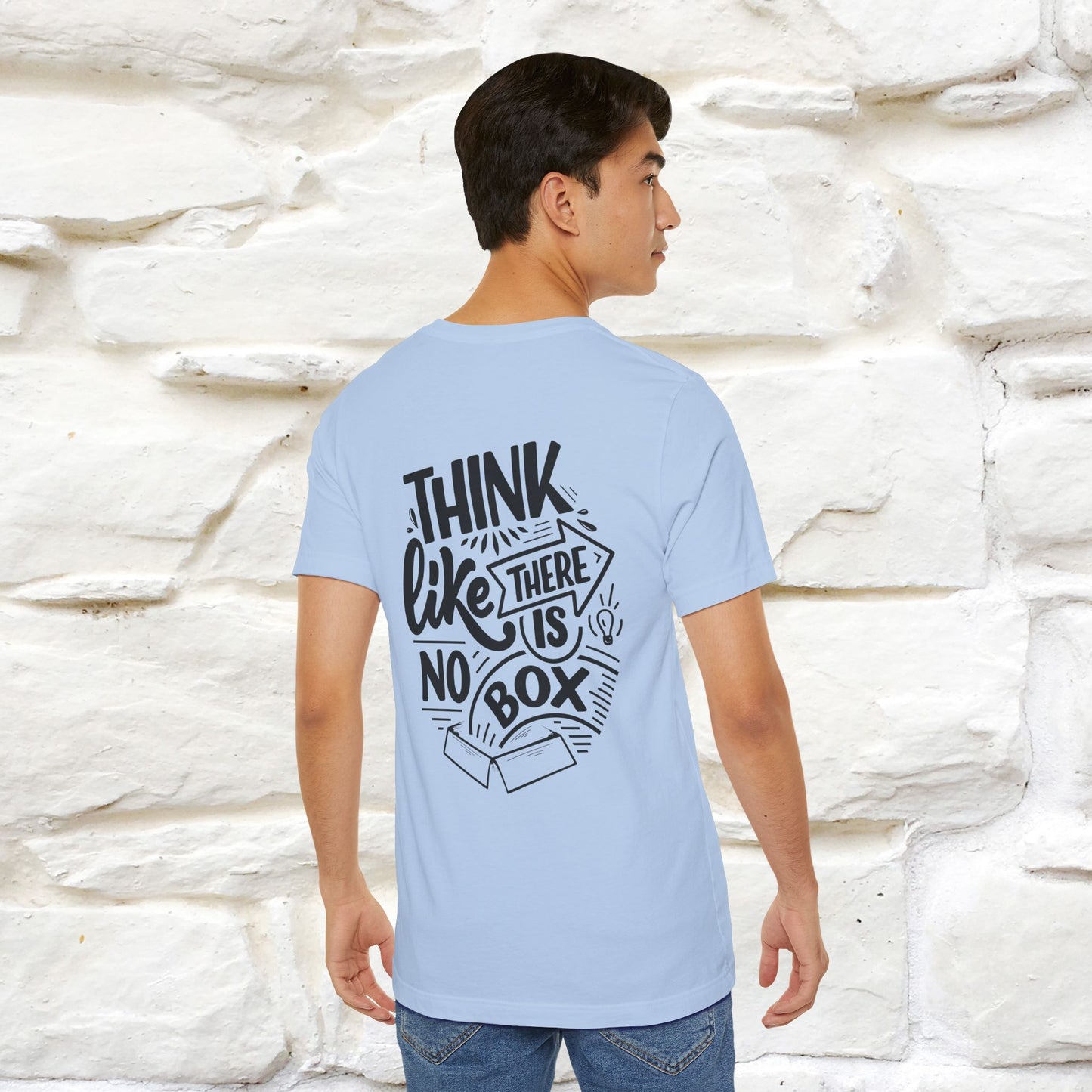 "Think Like There Is No Box" Cat T-Shirt| Front & Back Design | Nunu&Miao Studio