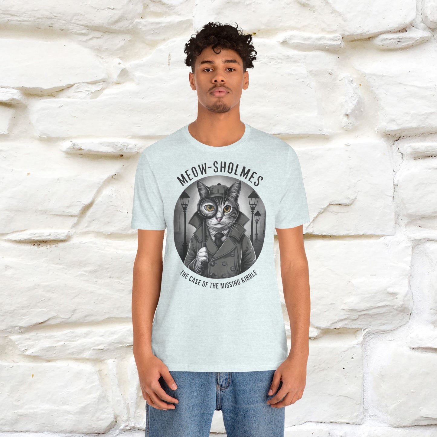 Meow-Sholmes: The Case of the Missing Kibble T-Shirt | Detective Cat Tee for Men & Women | 100% Cotton*