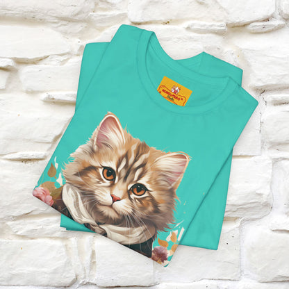 "Mr. Meow" Elegante T-shirt con gatto per uomo e donna | 100% cotone*