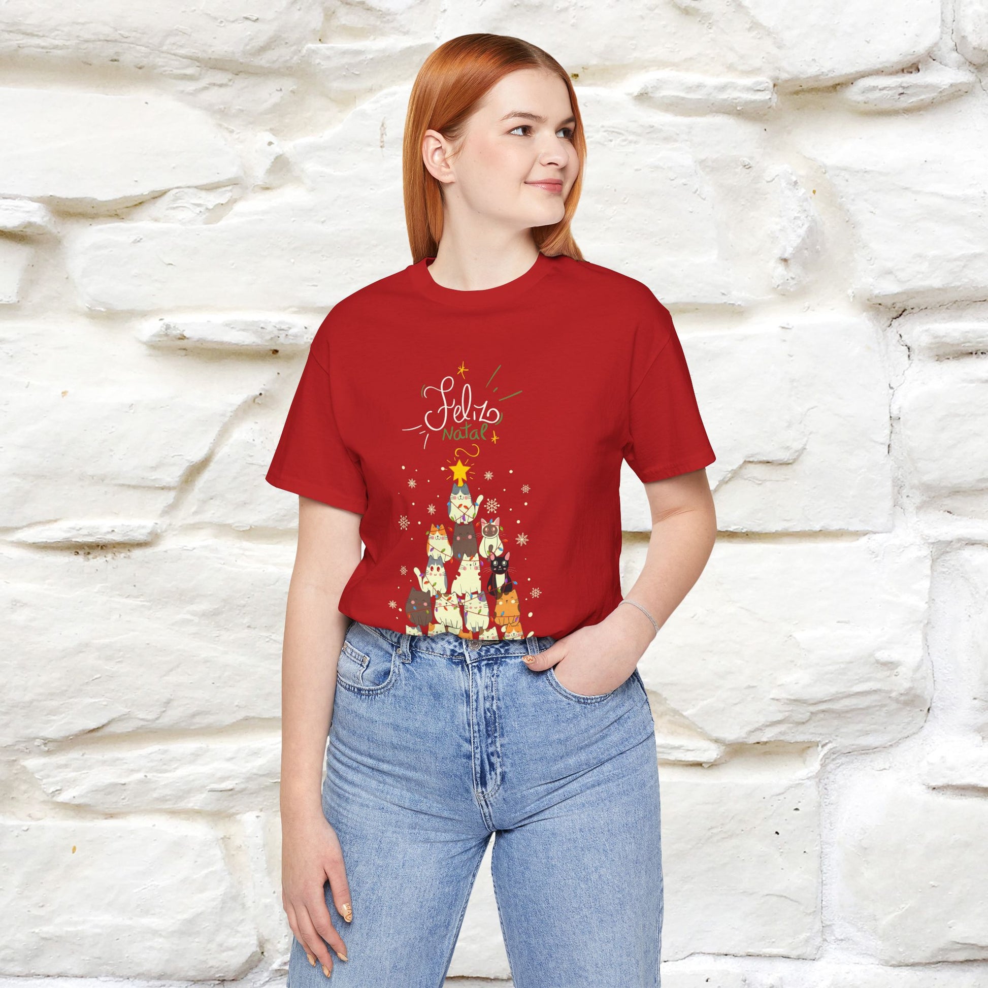 "Feliz Natal" Cat T-shirt|Nunu&Miao Studio - Nunu&Miao Studio