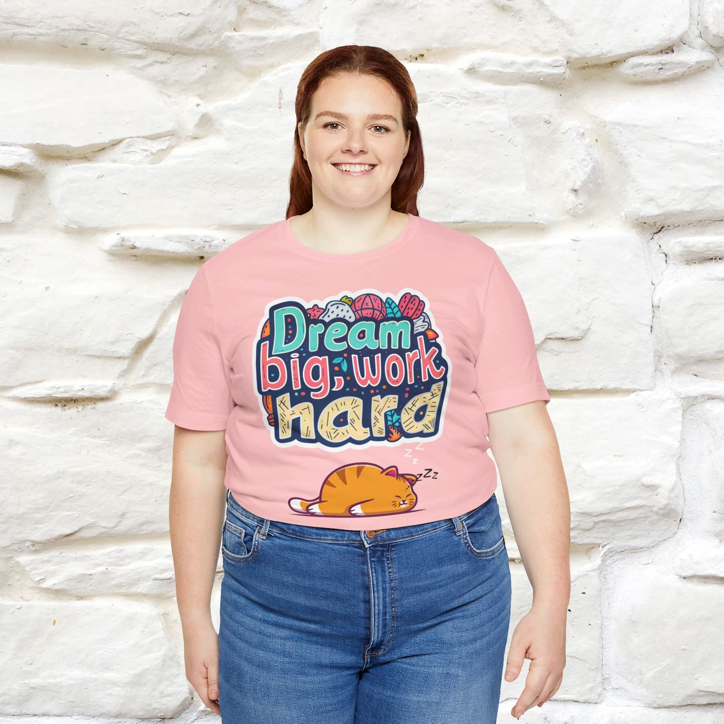 ''Dream Big Work Hard '' T-shirt for Women 100% Cotton* - Nunu&Miao Studio