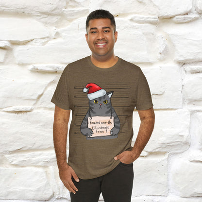 I Knocked Over The Christmas Tree T-Shirt | Festive Cat Christmas Shirt for Men & Women | 100% Cotton*