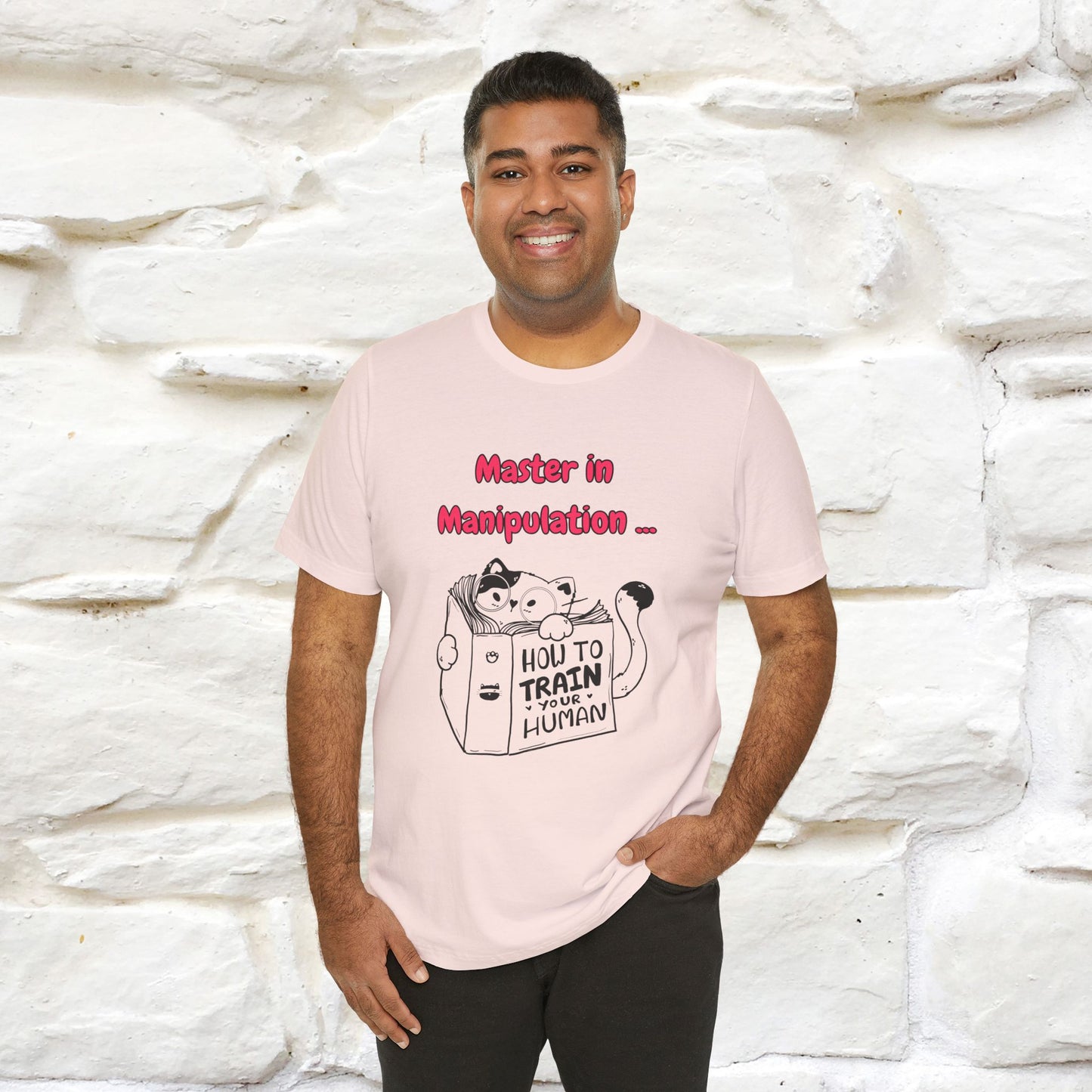 ''Master In Manipulation. How To Train Your Human '' Cat T-Shirt | Nunu&Miao Studio - Nunu&Miao Studio