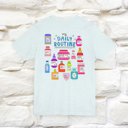 Boost Your Immunity: My Daily Routine Cat T-Shirt | Unisex Front & Back Design | 100% Cotton