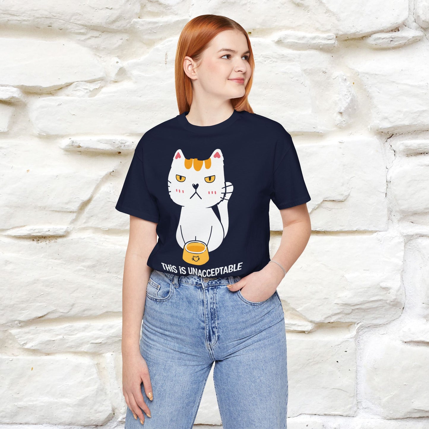 "This Is Unacceptable" Funny Cat T-shirt for Men & Women | 100% Cotton 🐾 | Humorous Cat Lover Tee