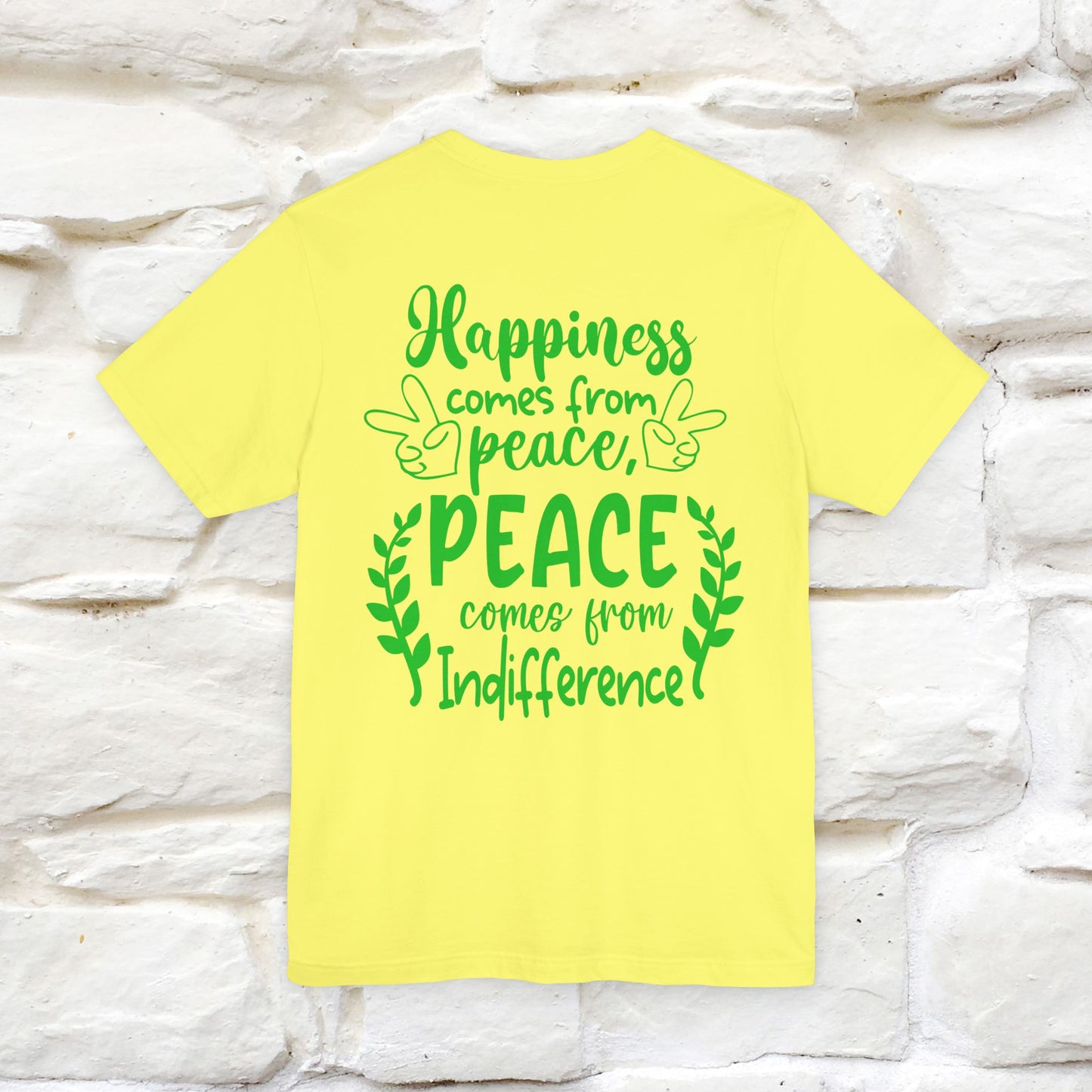 "Happiness Comes From Peace, Peace Comes From Indifference" Cat T-Shirt| Front & Back Design | Nunu&Miao Studio