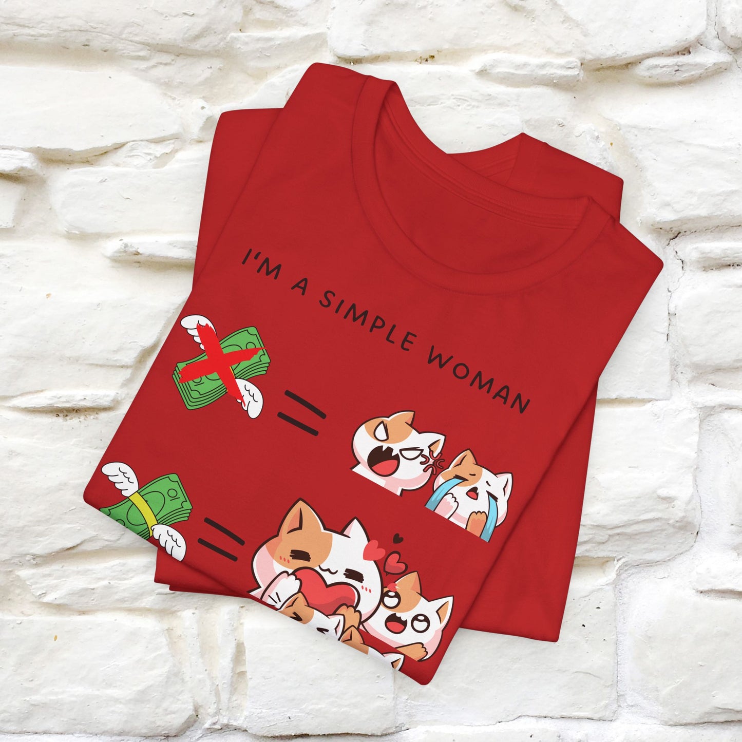 "I'm A Simple Woman" Funny Cat T-shirt for Women | 100% Cotton* 🐾