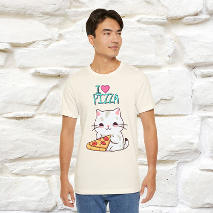 "I Love Pizza" Cat T-shirt for Men & Women | 100% Cotton*