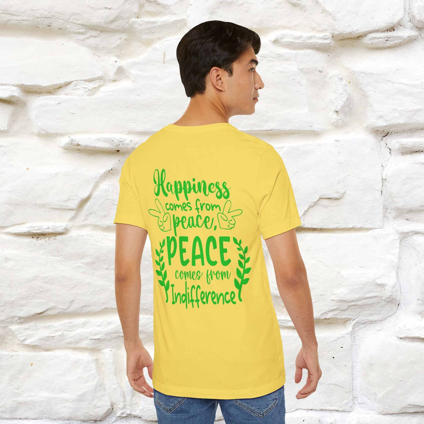 "Happiness Comes From Peace, Peace Comes From Indifference" Cat T-Shirt| Front & Back Design | Nunu&Miao Studio