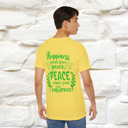 "Happiness Comes From Peace, Peace Comes From Indifference" Cat T-Shirt| Front & Back Design | Nunu&Miao Studio