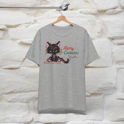 Merry Catmess Cat T-Shirt | Funny Christmas Cat Shirt for Men & Women | 100% Cotton