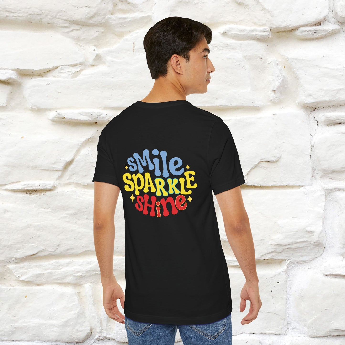 "Smile, Sparkle, Shine" Cat T-Shirt | Front & Back Design | Nunu&Miao Studio