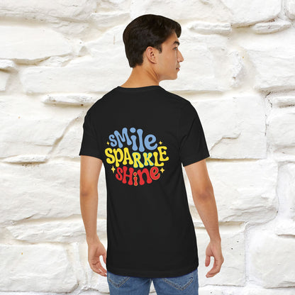 "Smile, Sparkle, Shine" Cat T-Shirt | Front & Back Design | Nunu&Miao Studio