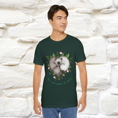 "All You Need Is Love" Cat T-Shirt | 100% Cotton* | Adorable Cat Apparel for Men & Women