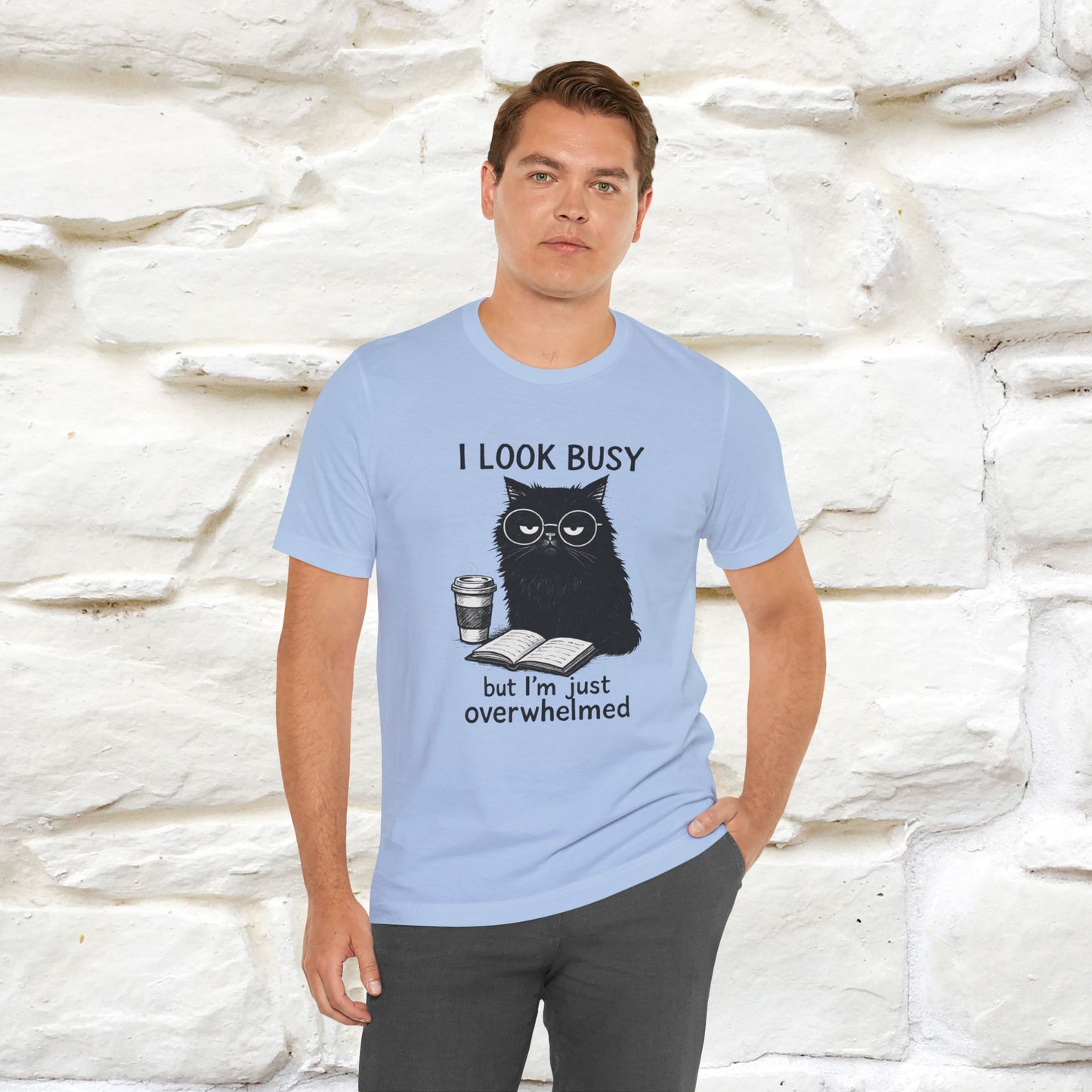 "I Look Busy But I'm Just Overwhelmed" |Cat T-Shirt | Nunu&Miao Studio