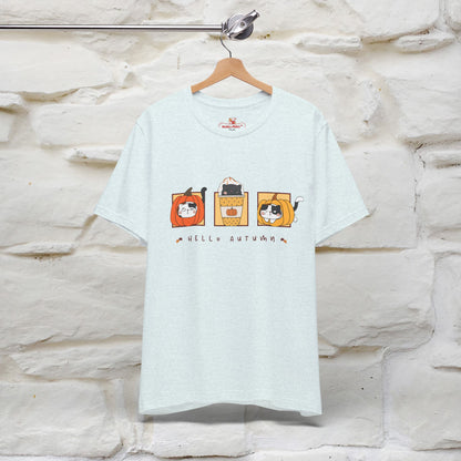 "Hello Autumn" Cat T-Shirt for Men & Women | 100% Cotton* | Seasonal Feline Fashion