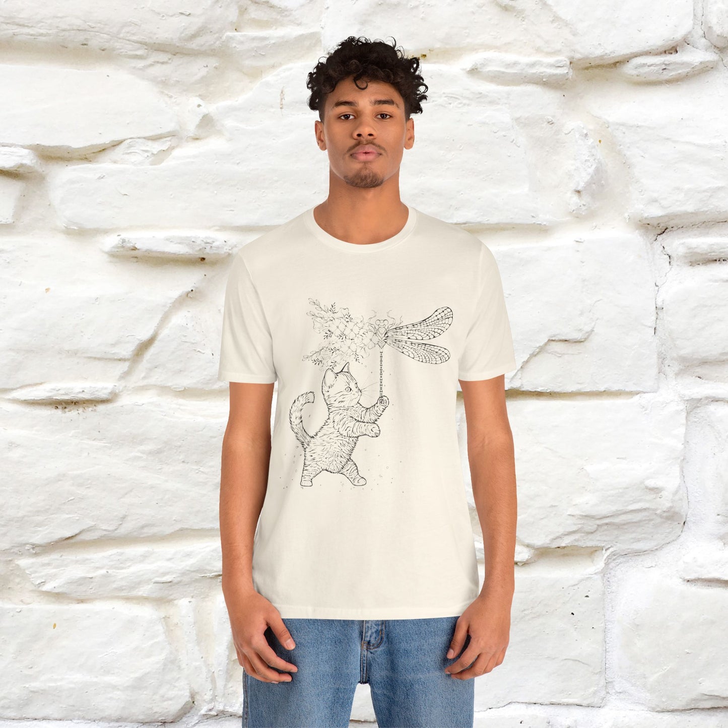 "The cat  And The Dragon Fly" Cat T-shirt for Men & Women | 100% Cotton*🐾