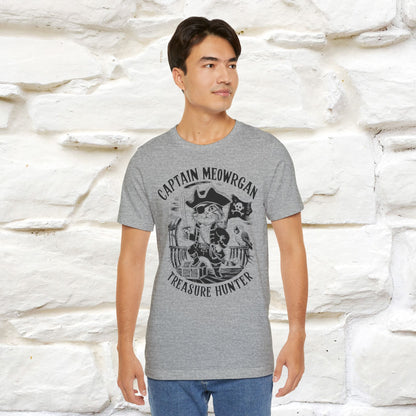 Captain Meowrgan Treasure Hunter T-Shirt | Adventure Cat Tee for Men & Women | 100% Cotton*