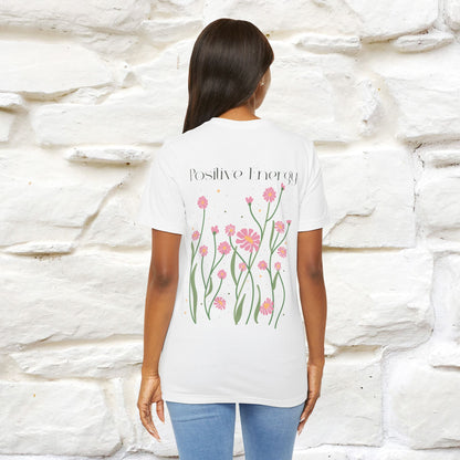 "Positive Energy'' Cat T-Shirt Front and Back Design | Nunu&Miao Studio