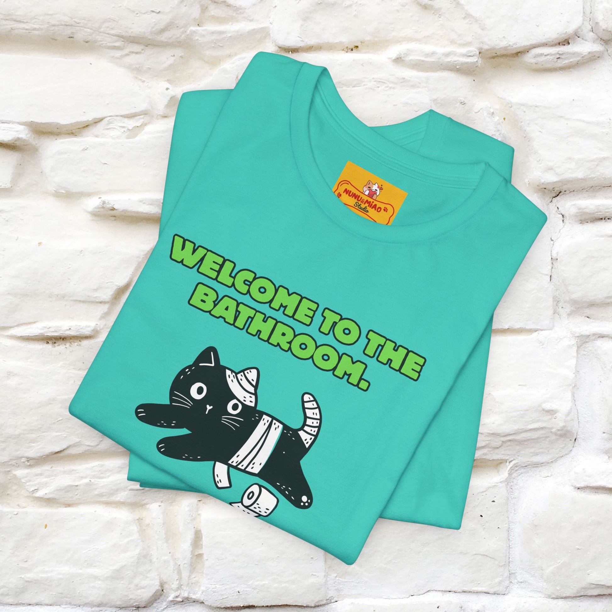 "Welcome To The Bathroom..."Funny  Cat T-shirt |Nunu&Miao Studio - Nunu&Miao Studio