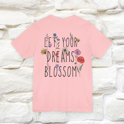 "Let Your Dreams Blossom'' Cat T-Shirt Front and Back Design | Nunu&Miao Studio