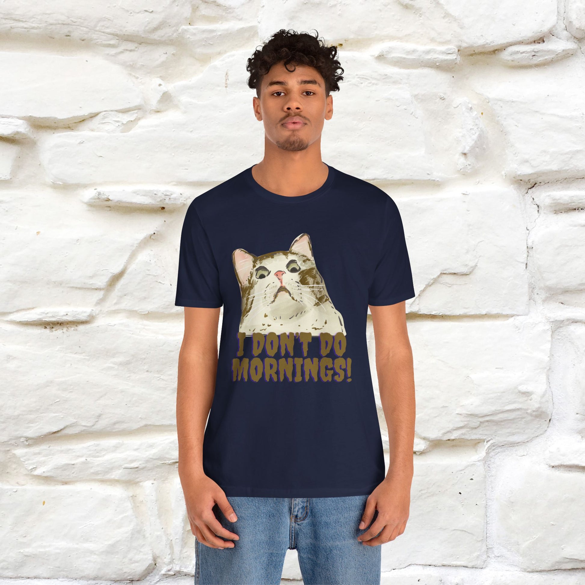 ''I Don't Do Mornings''  Cat T-shirt | Cat T-Shirt | Nunu&Miao Studio - Nunu&Miao Studio
