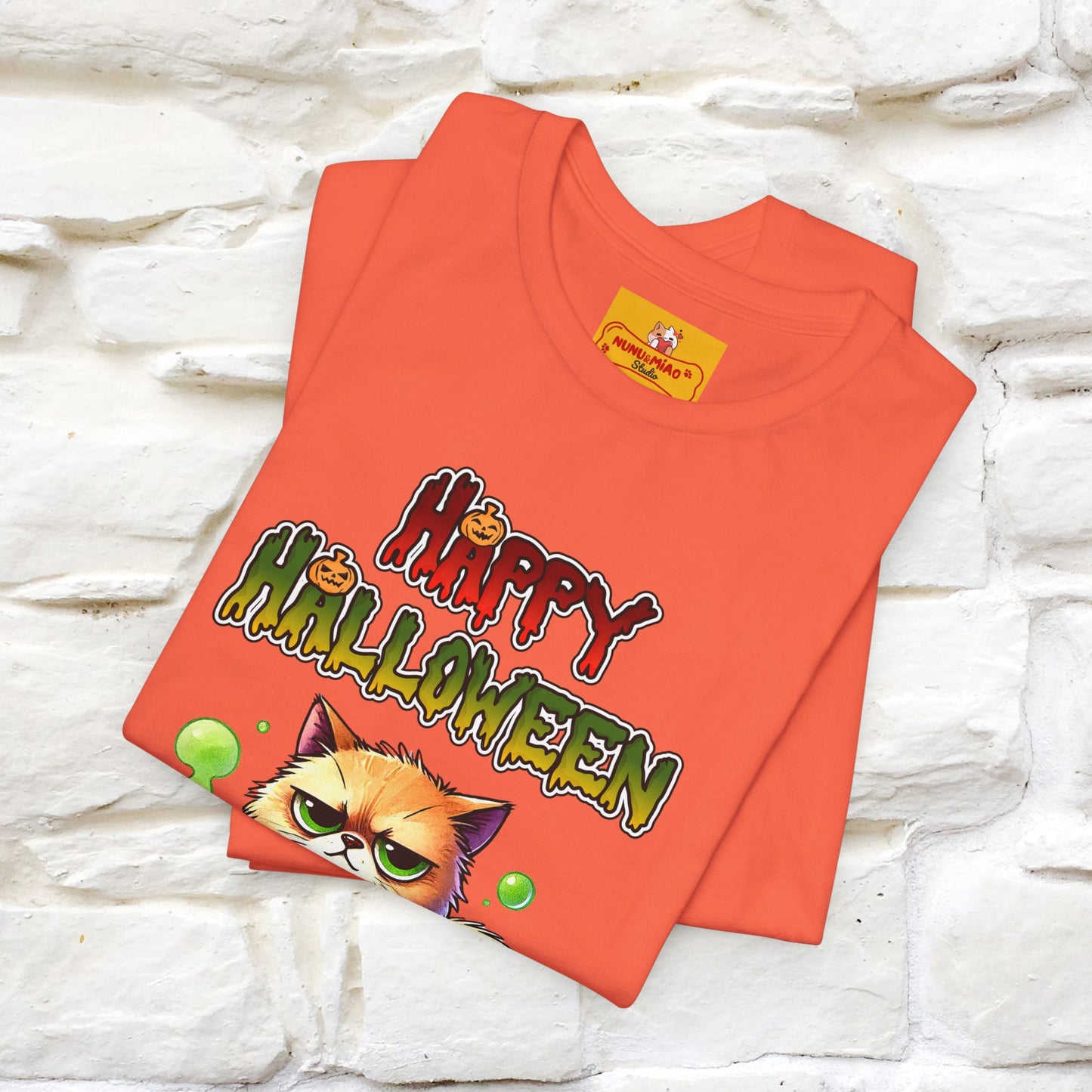 "Angry Cat Happy Halloween" Cat  T-shirt |Nunu&Miao Studio