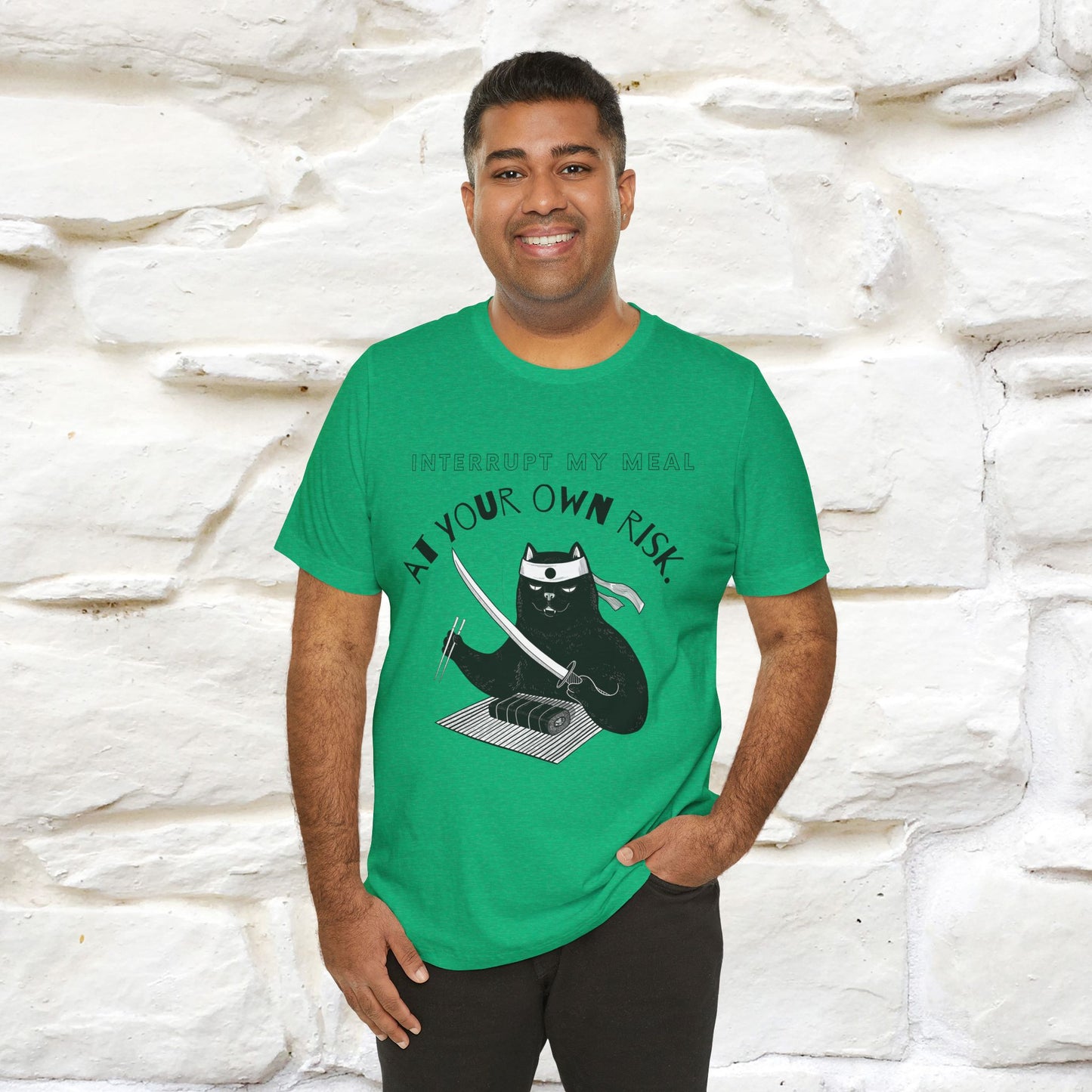 "Interrupt My Meal At Your Own Risk" Cat T-shirt for Men & Women | 100% Cotton*