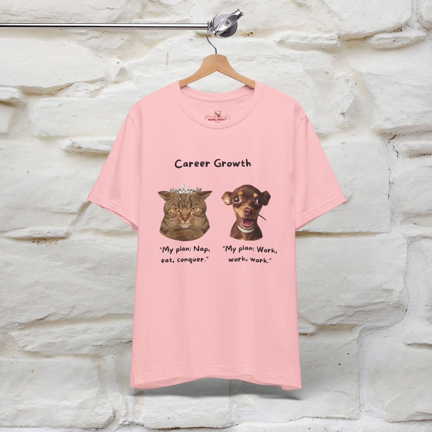 "Career Growth: Cat vs. Dog" Funny T-Shirt for Men & Women | 100% Cotton* 🐾