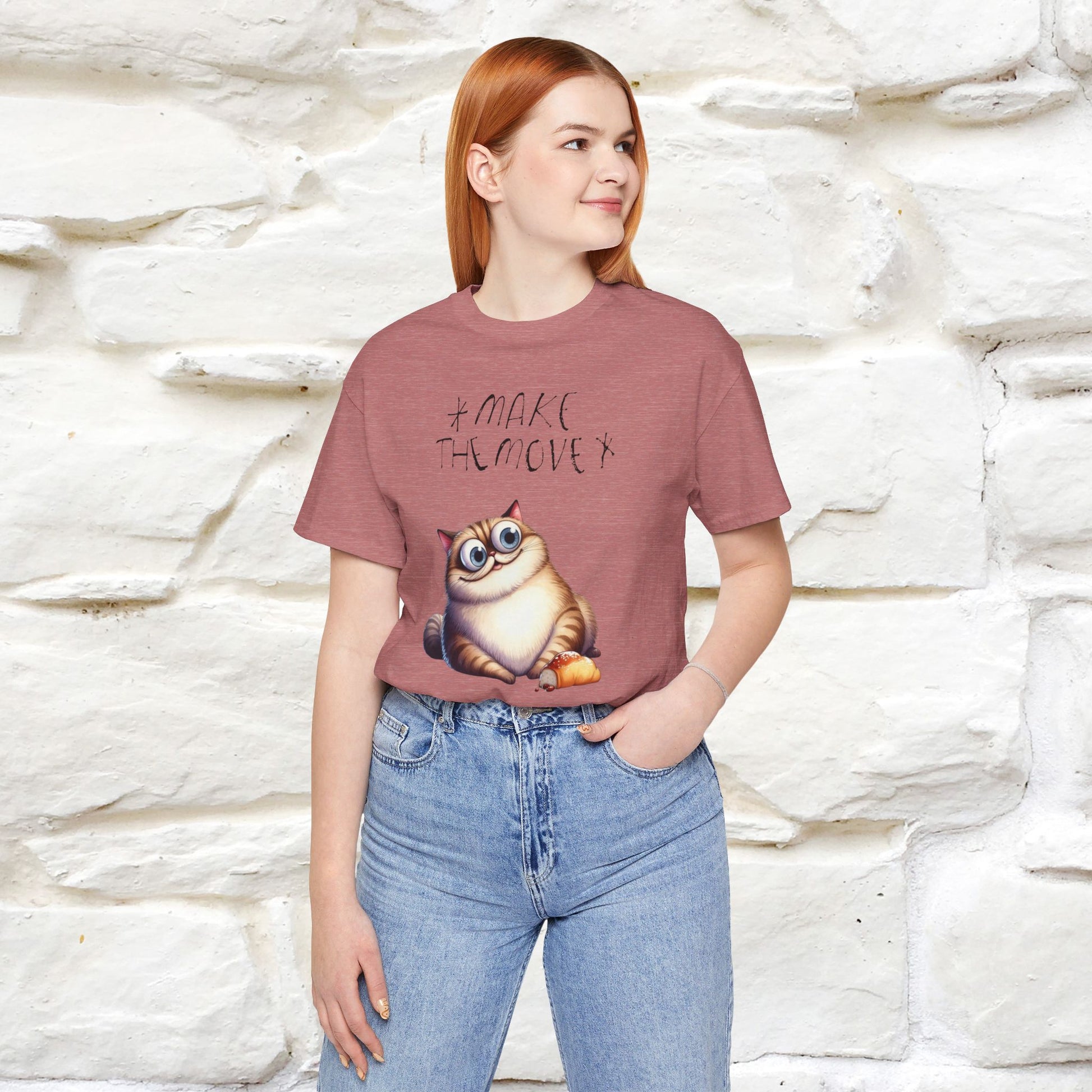 ''Make The Move'' Cat T-shirt for Women 100% Cotton* - Nunu&Miao Studio